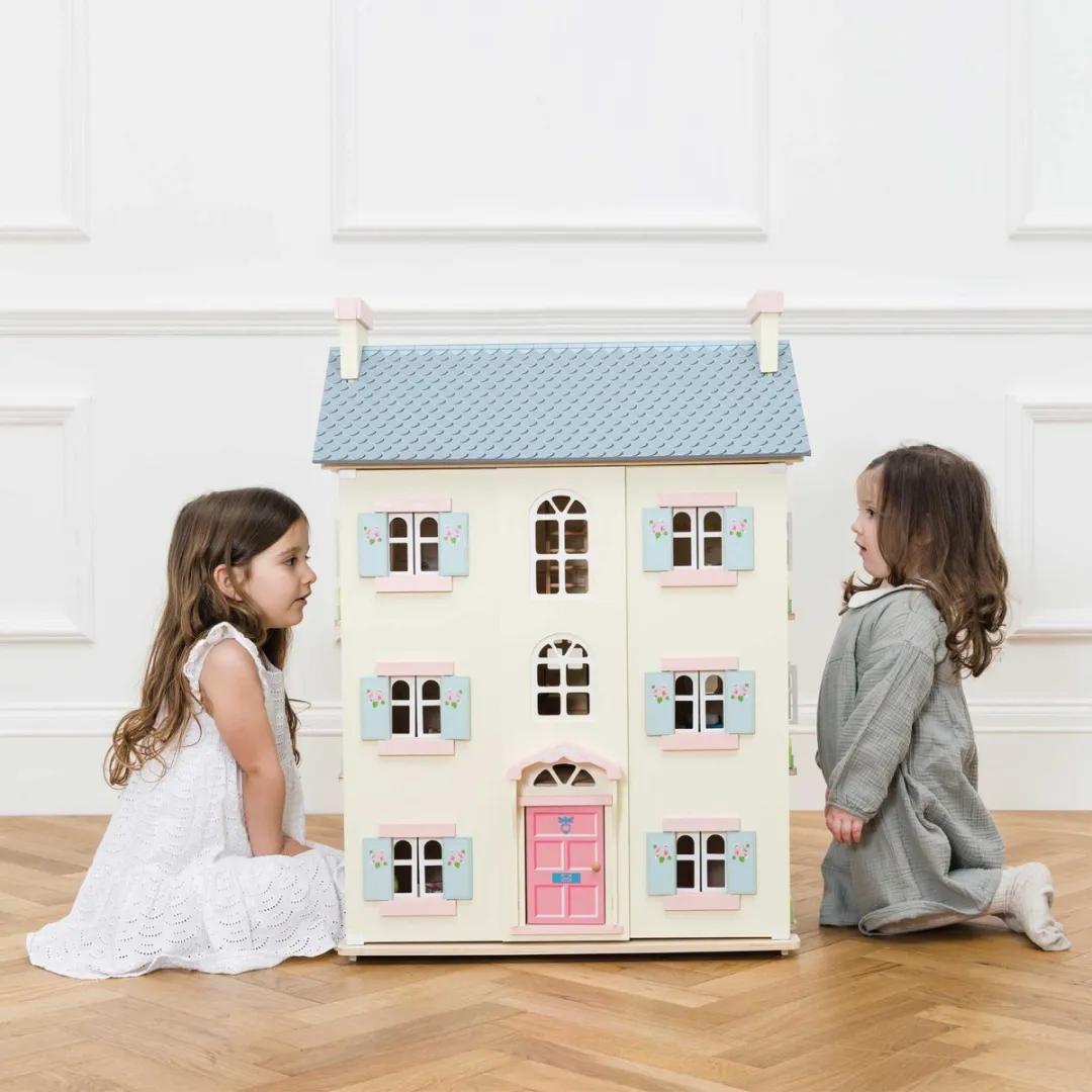 Letoyvan Cherry Tree Hall Poppenhuis 4 Verdiepingen - Beige/Blauw