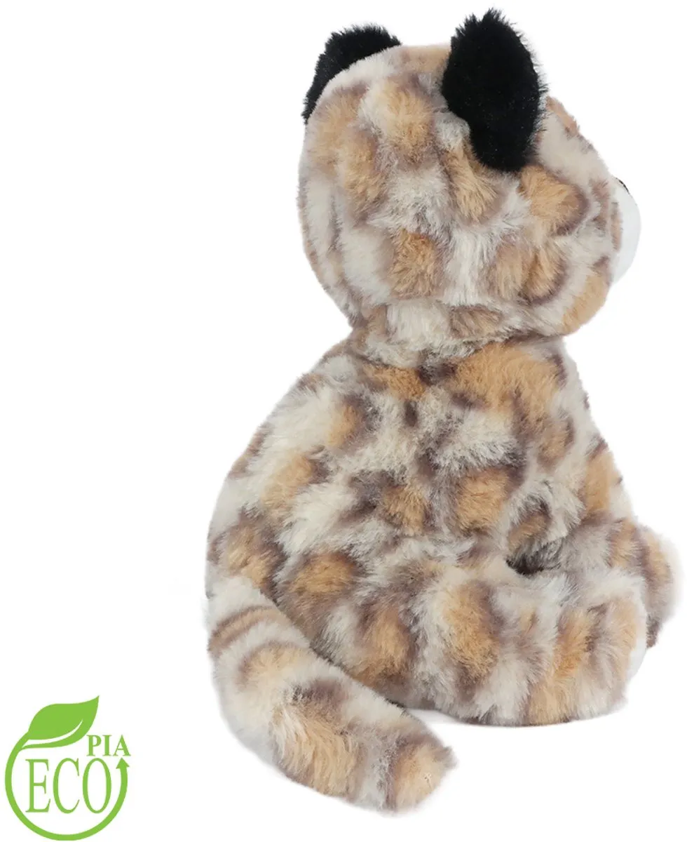 PIA Soft Toys Eco Knuffel Sneeuwluipaard - 21cm - Bruin/Wit