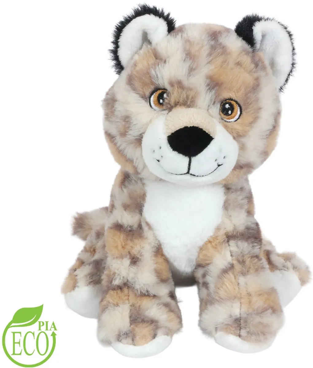 PIA Soft Toys Eco Knuffel Sneeuwluipaard - 21cm - Bruin/Wit