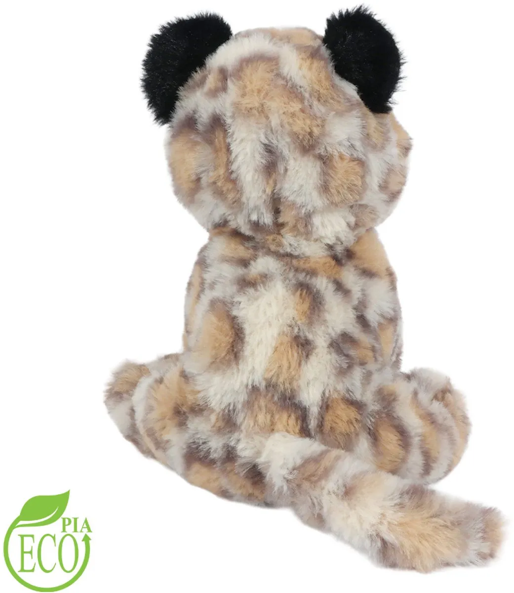 PIA Soft Toys Eco Knuffel Sneeuwluipaard - 21cm - Bruin/Wit