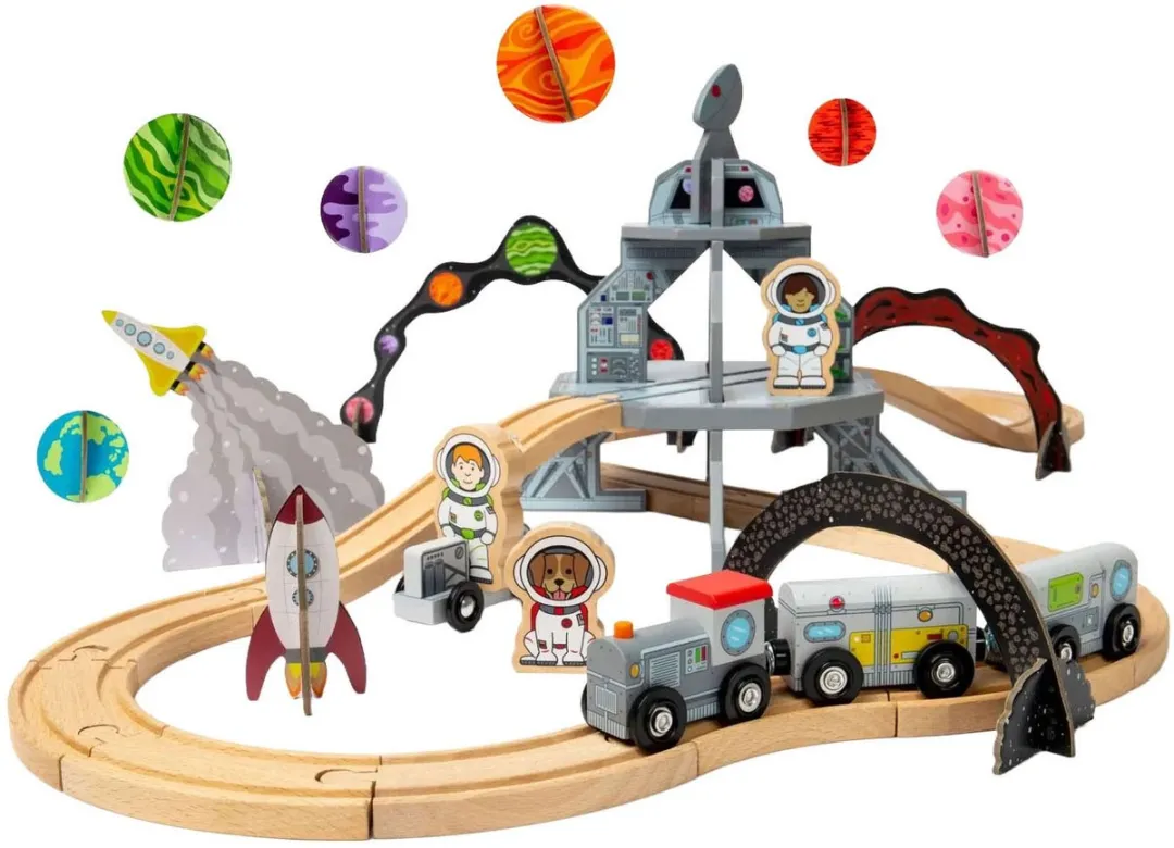 BigJigs Ruimtevaart Treinset 40-delig