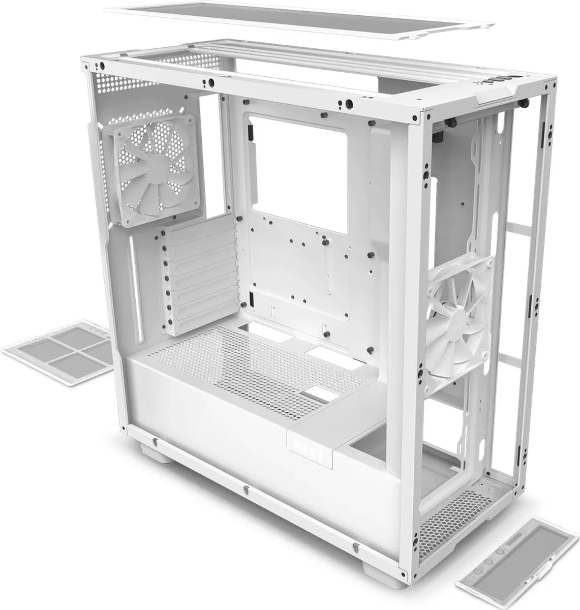 NZXT H7 Wit - ATX Mid Tower - 2x Ventilatoren