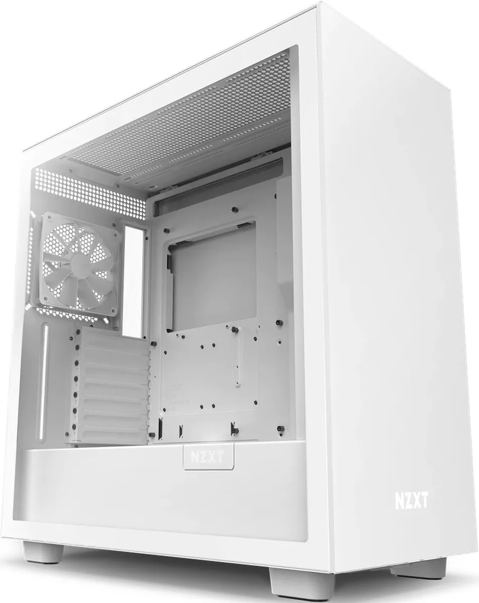 NZXT H7 Wit - ATX Mid Tower - 2x Ventilatoren