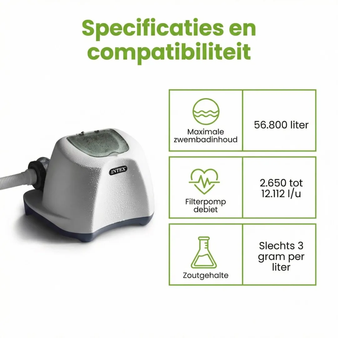 Intex QS1200 Zoutwatersysteem 56.800L - 32mm Aansluiting