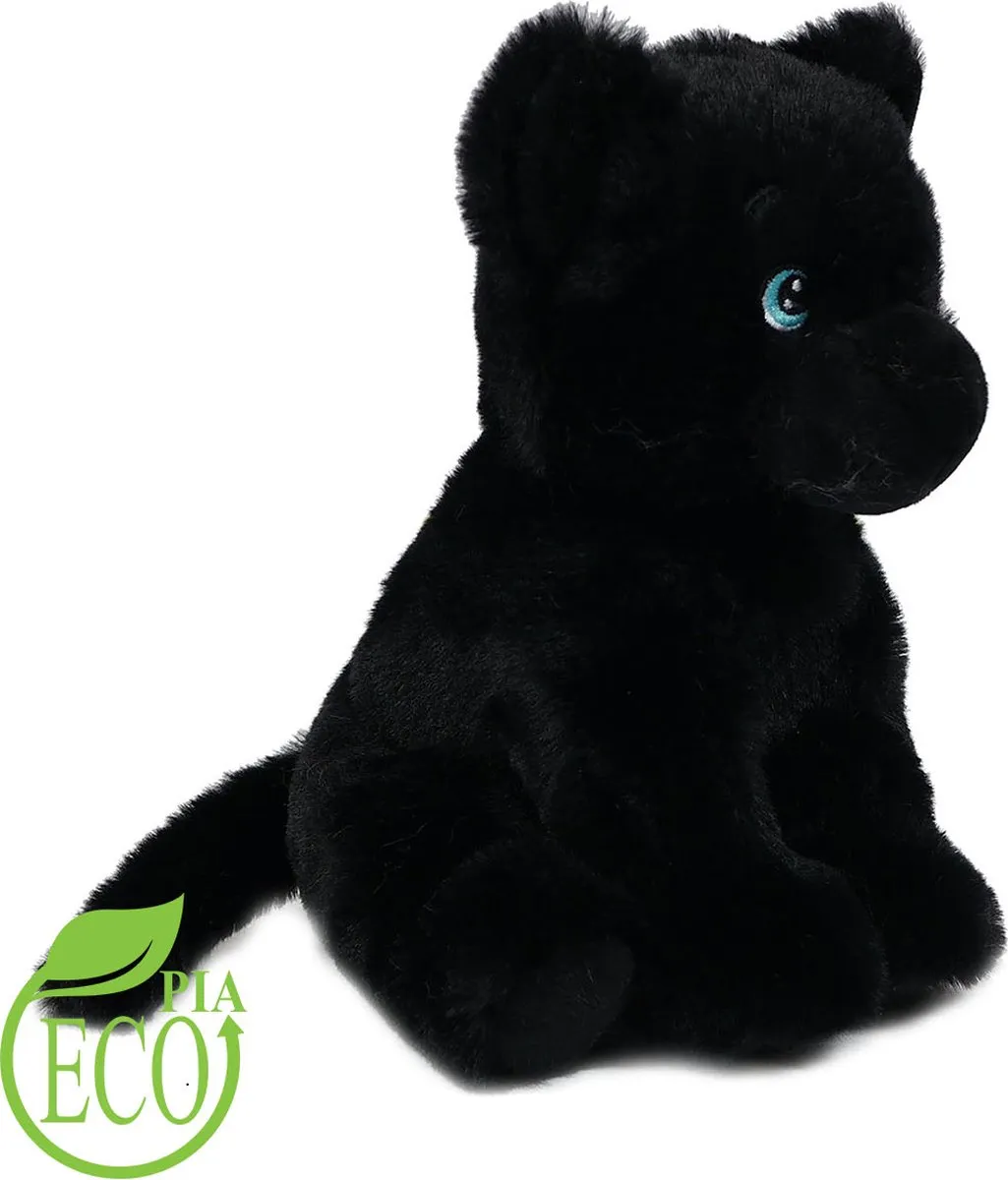 PIA Soft Toys Zwarte Panter Pluche Knuffel 21cm - ECO