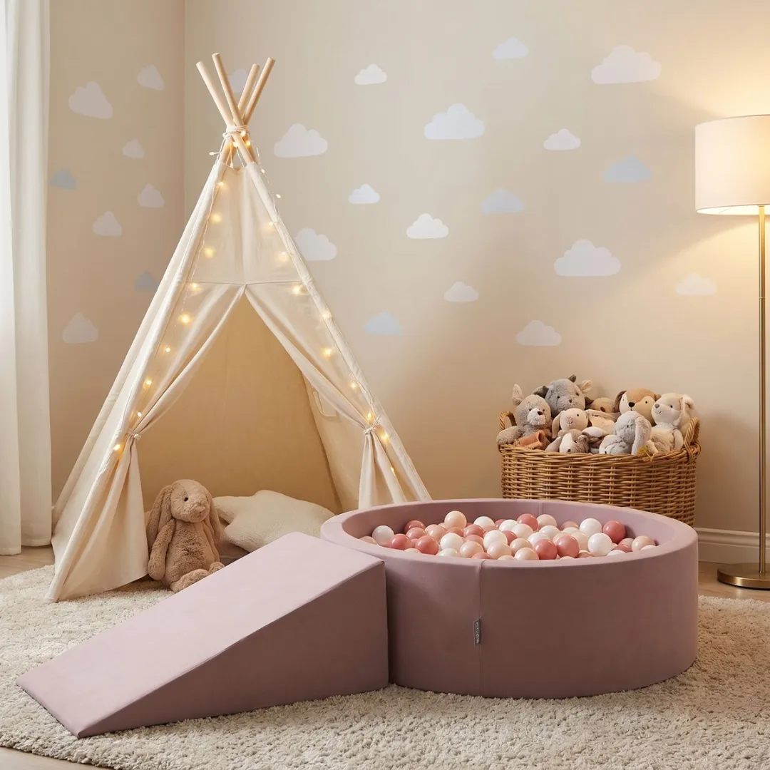 KiddyMoon Speeltoestel Ballenbad 200 Ballen - Roze/Wit/Grijs/Poederroze