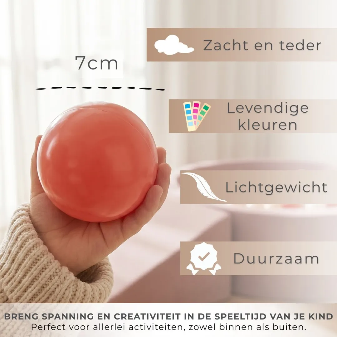 KiddyMoon Speeltoestel Ballenbad 200 Ballen - Roze/Wit/Grijs/Poederroze