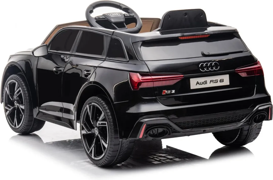 Audi RS6 Elektrische Kinderauto - Metallic Zwart - RS6 Zwart