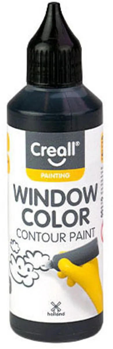 Creall Glass Verf Contour Zwart 80ml