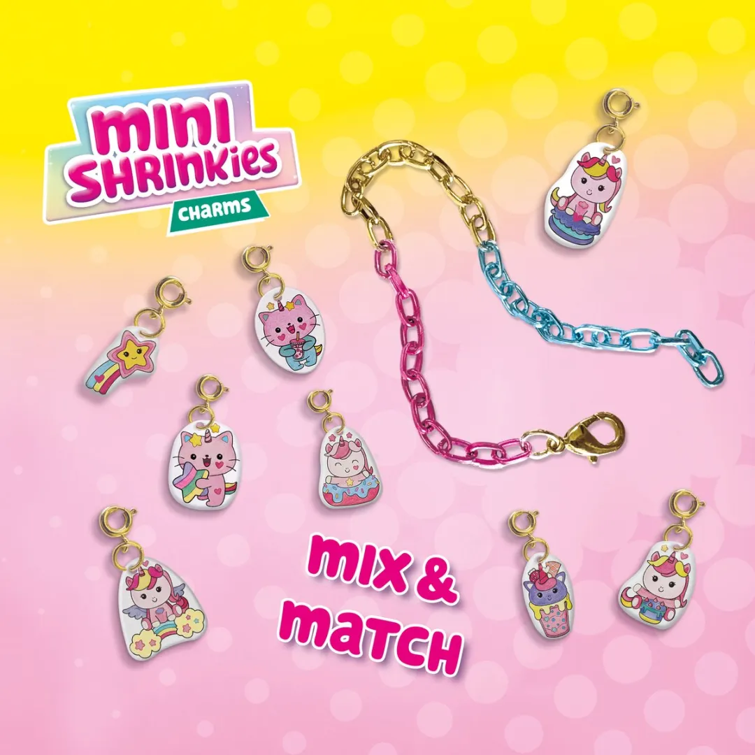 SES Creative Mini Shrinkies Unicorn Sweeties Bedelarmband - Glitter - 10 Stuks