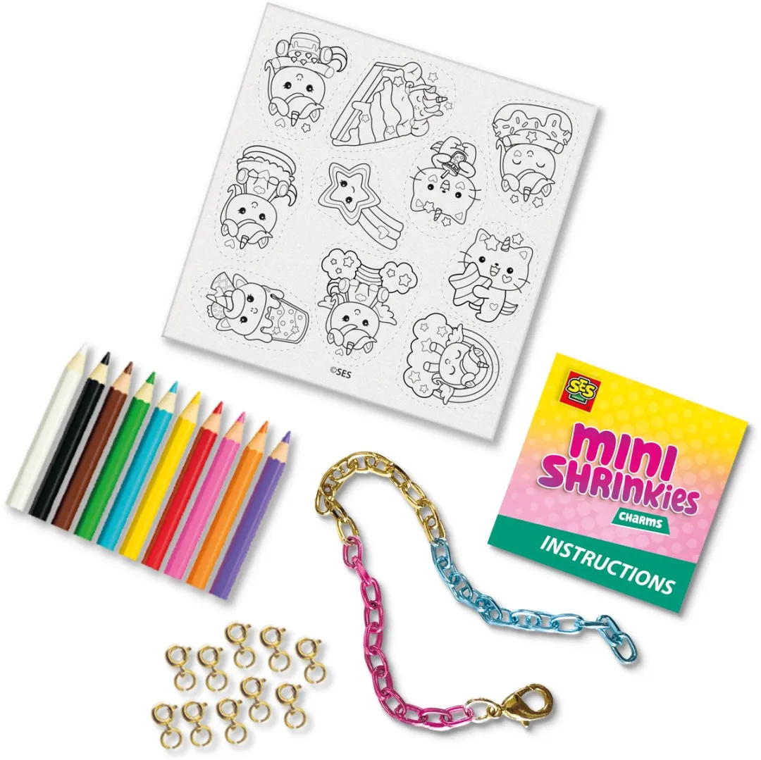 SES Creative Mini Shrinkies Unicorn Sweeties Bedelarmband - Glitter - 10 Stuks