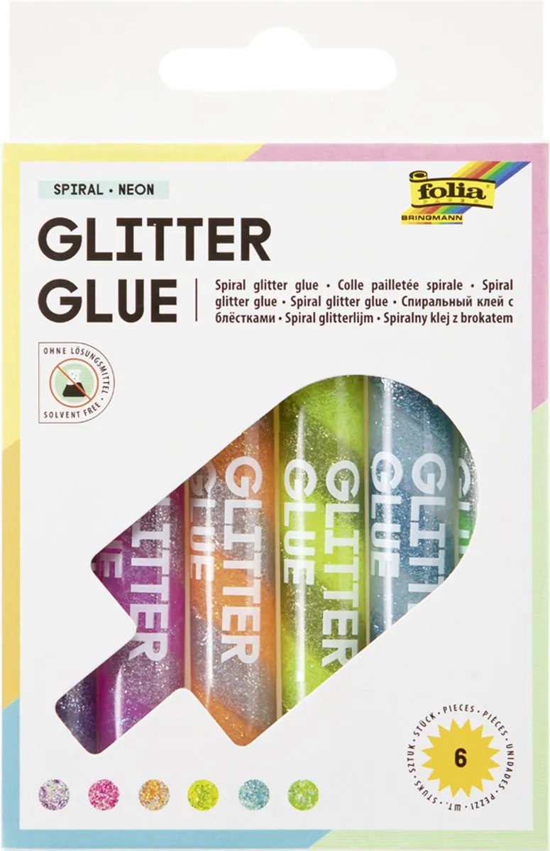 Folia Spiraal Neon Glinsterlijm - 63ml - Assorti