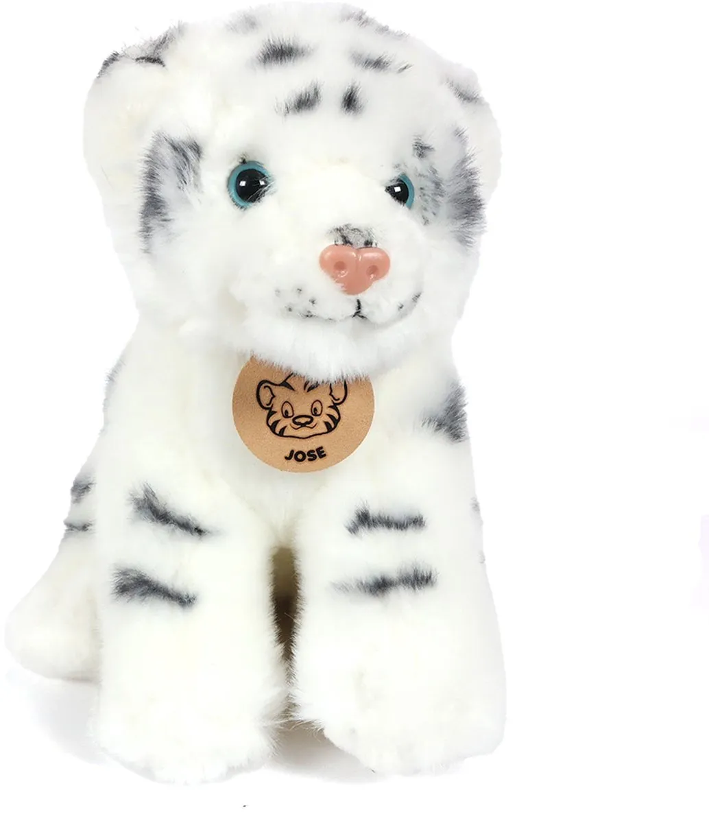 PIA Soft Toys Tijger Jose Knuffel - 20 cm - Wit/Zwart