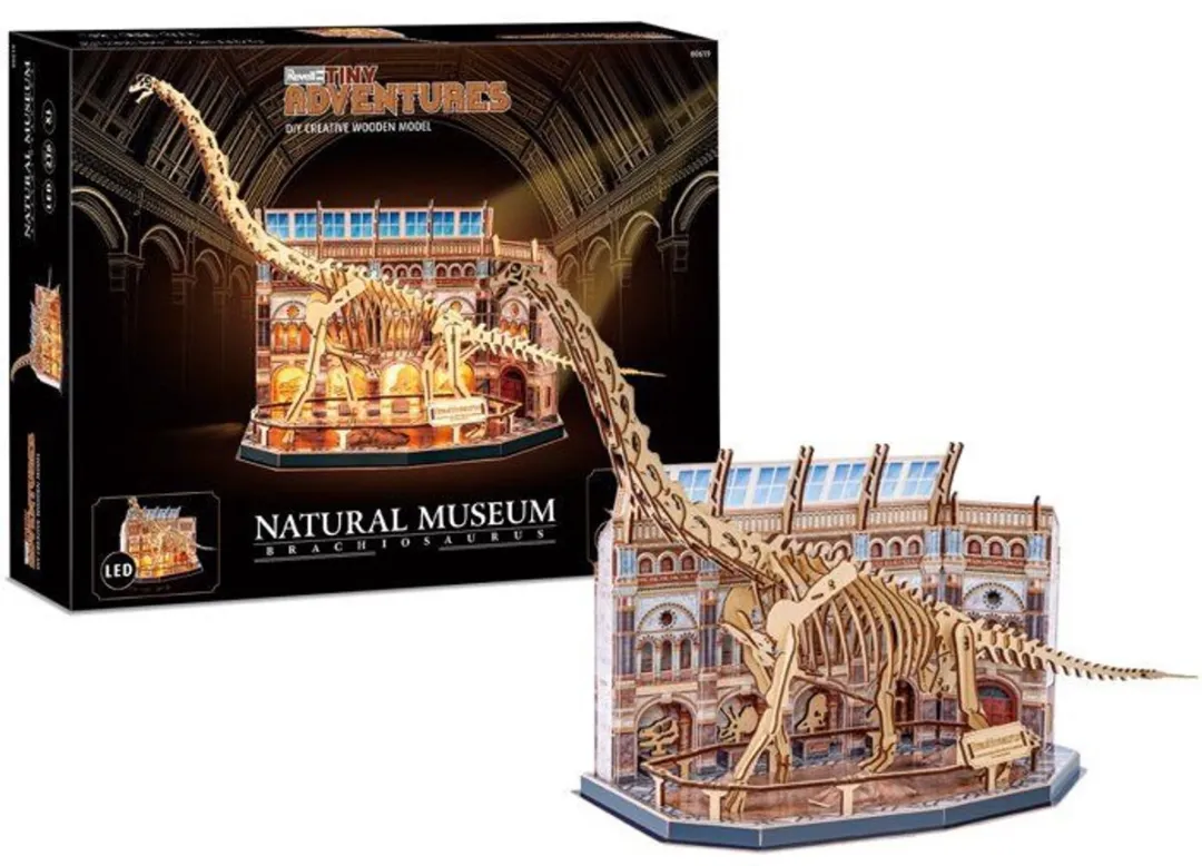 Revell Tiny Adventures Natuurmuseum Brachiosaurus 3D Houten Puzzel