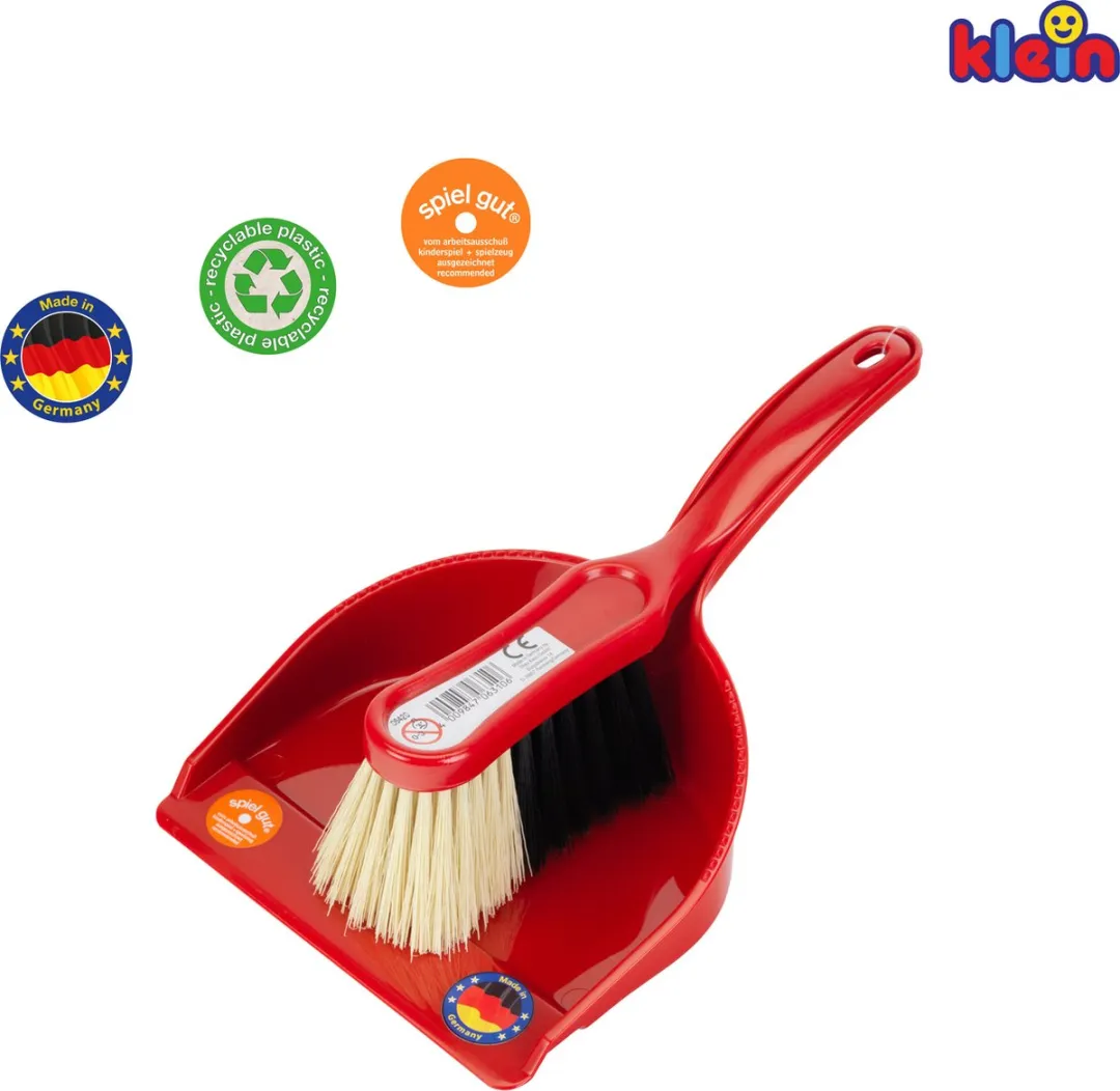 Klein Toys Pure Fresh Stoffer en Blik - 24x15x8cm - Rood - afbeelding 2 van 6