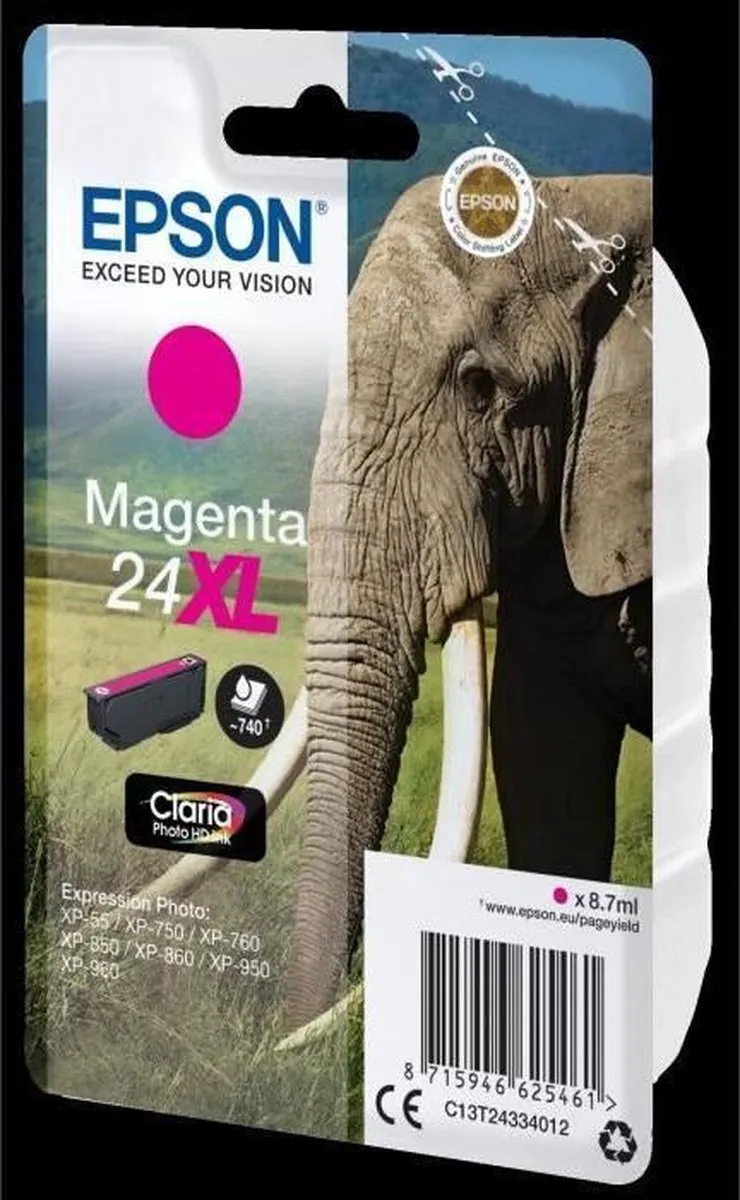 Epson 24XL Magenta Inktcartridge - 500 pagina's