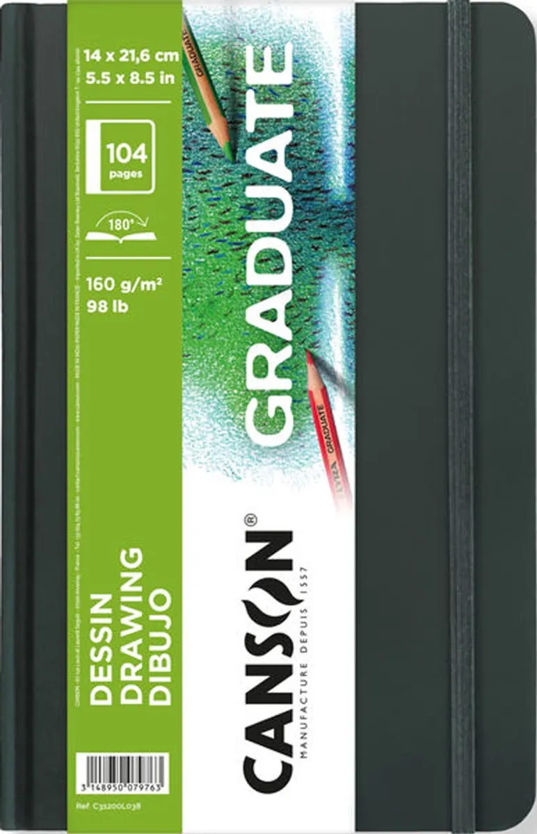 Canson Graduate Drawing Schetsboek 102x152mm - Hardcover Zwart