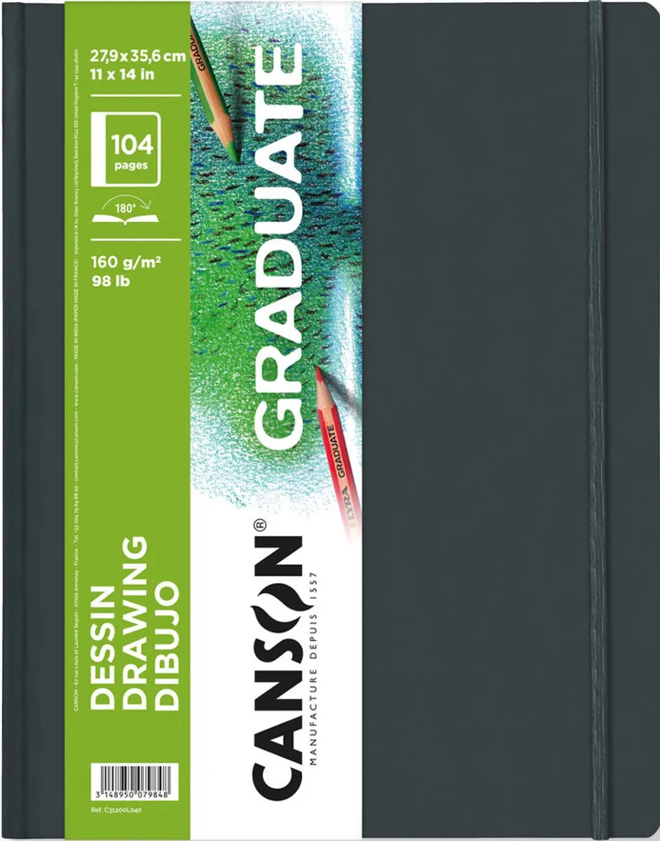 Canson Graduate Drawing Schetsboek 102x152mm - Hardcover Zwart