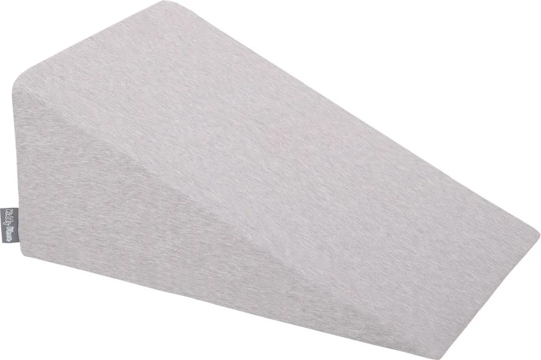 KiddyMoon Ballenbak 90x30cm - 200 Ballen ∅7cm - Vierkant met Wig - Lichtgrijs:Poederroze/Parel/Transparant