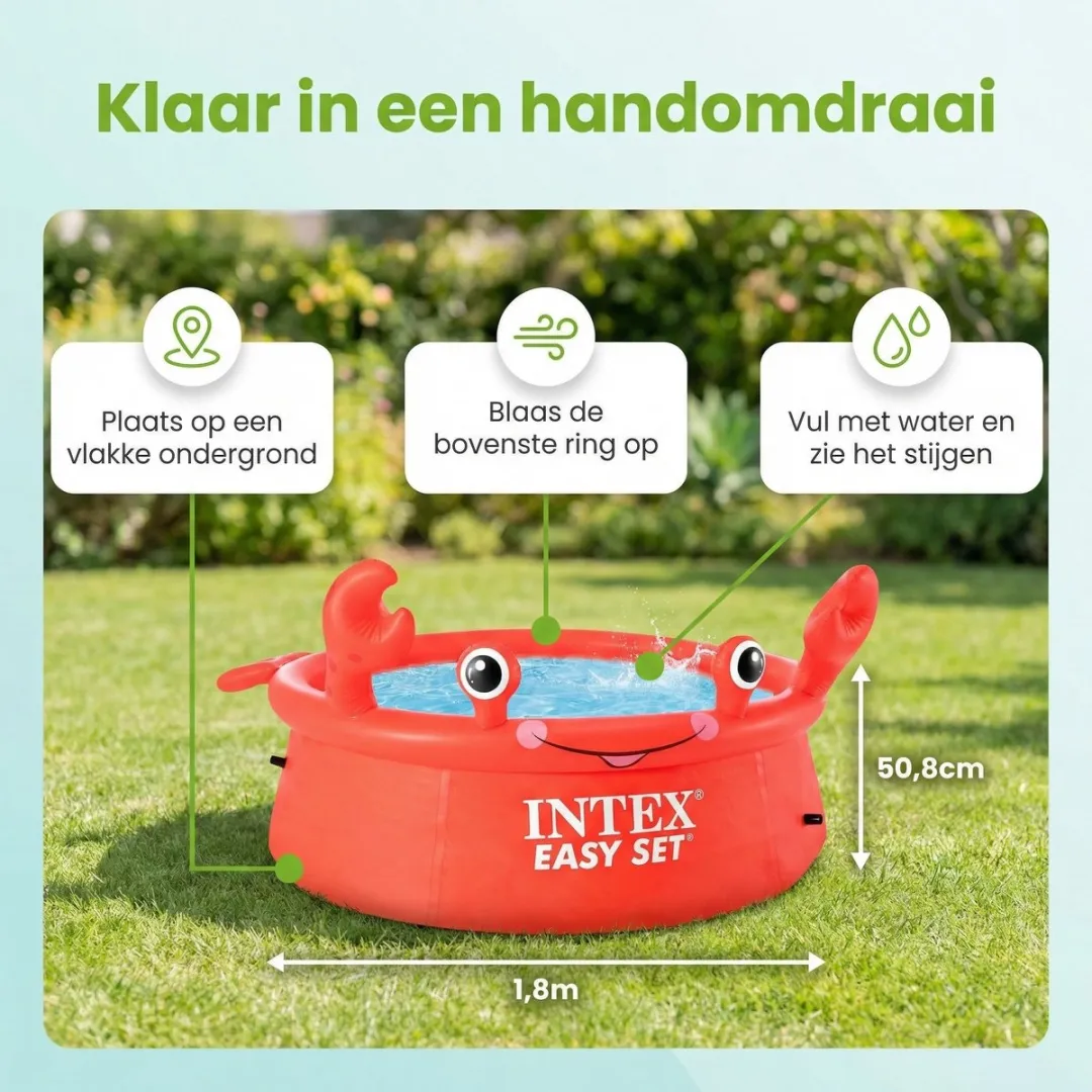 Intex Easy Set Zwembad 183x51cm - 880L - Rood - 7-delig