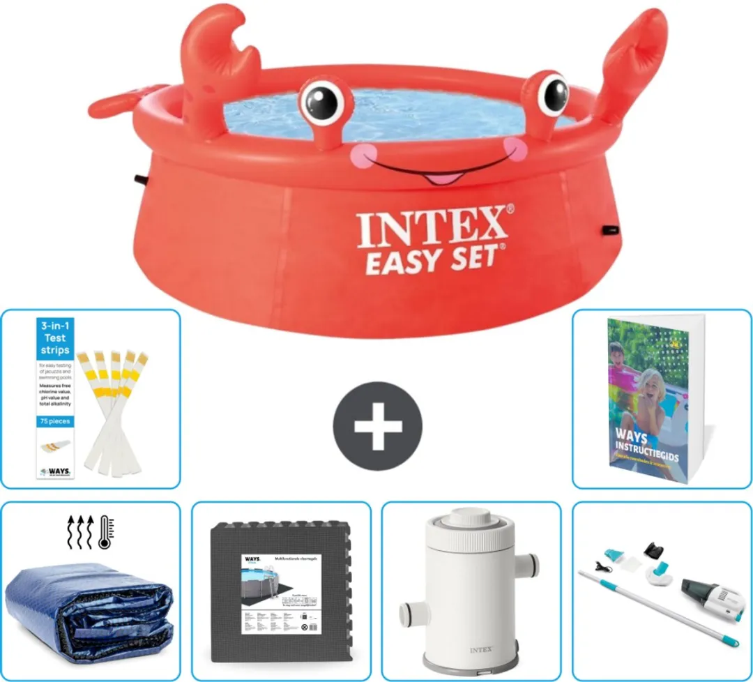 Intex Easy Set Zwembad 183x51cm - 880L - Rood - 7-delig