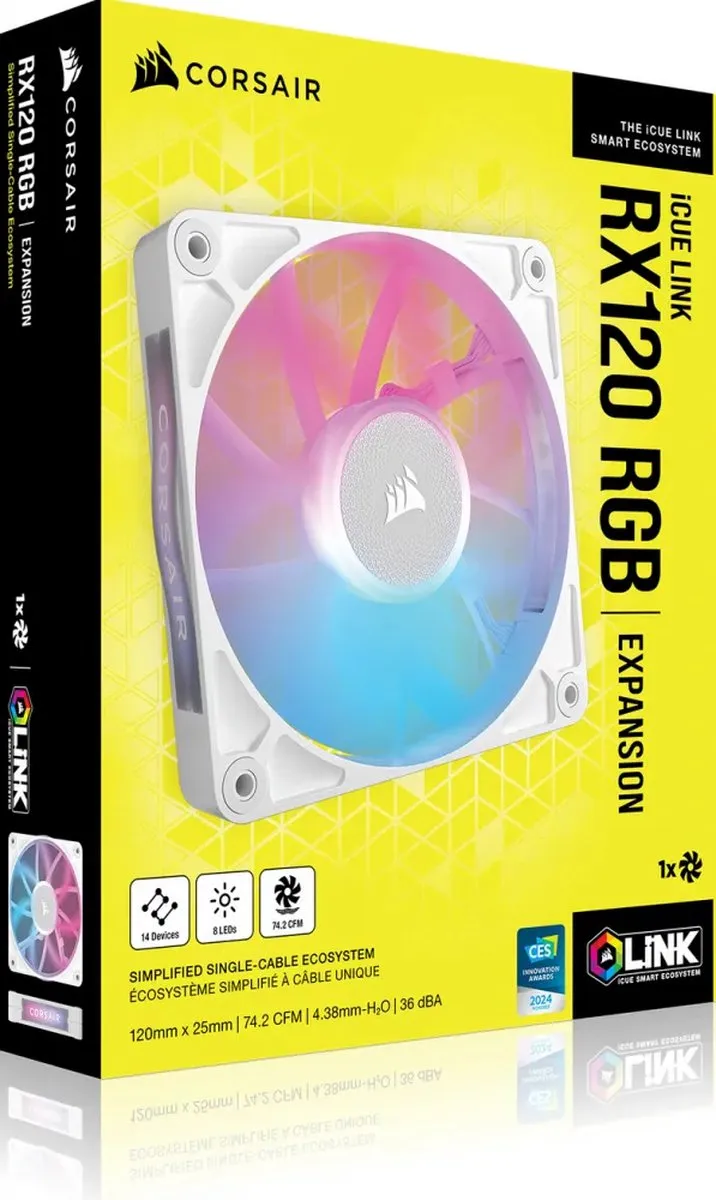 Corsair iCUE LINK RX120 RGB Ventilator 120mm - wit