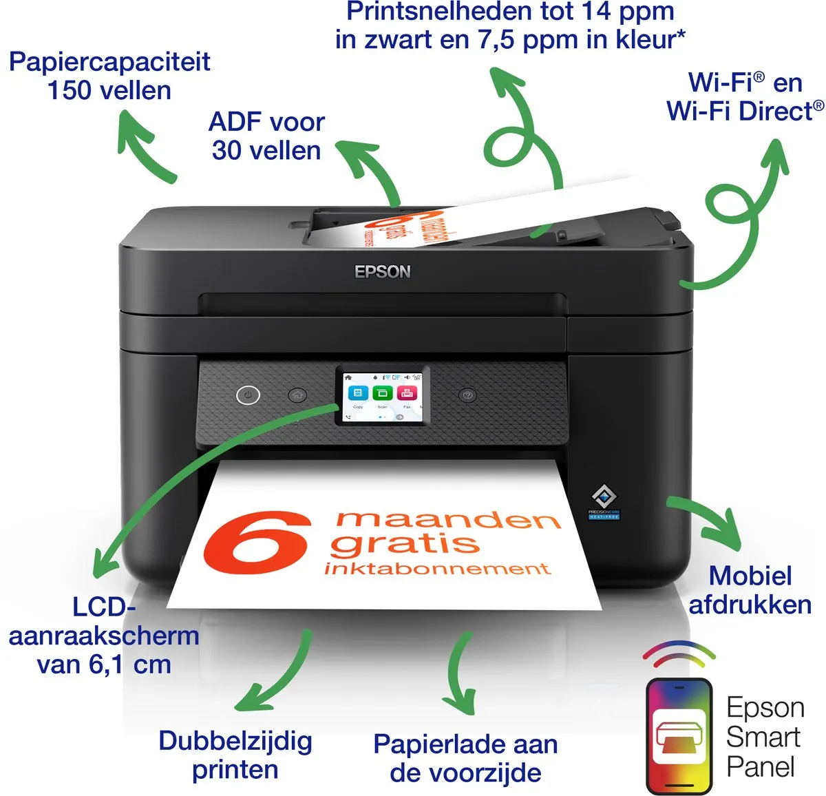 Epson Workforce WF-2960DWF All-In-One Printer - Zwart