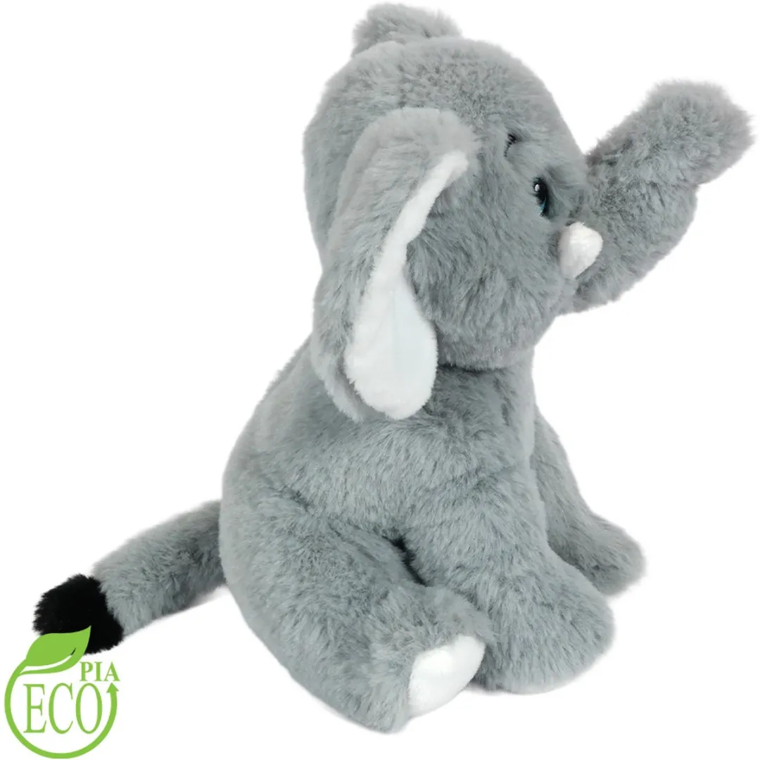 PIA Soft Toys Eco Knuffel Olifant - 21cm - Grijs/Wit