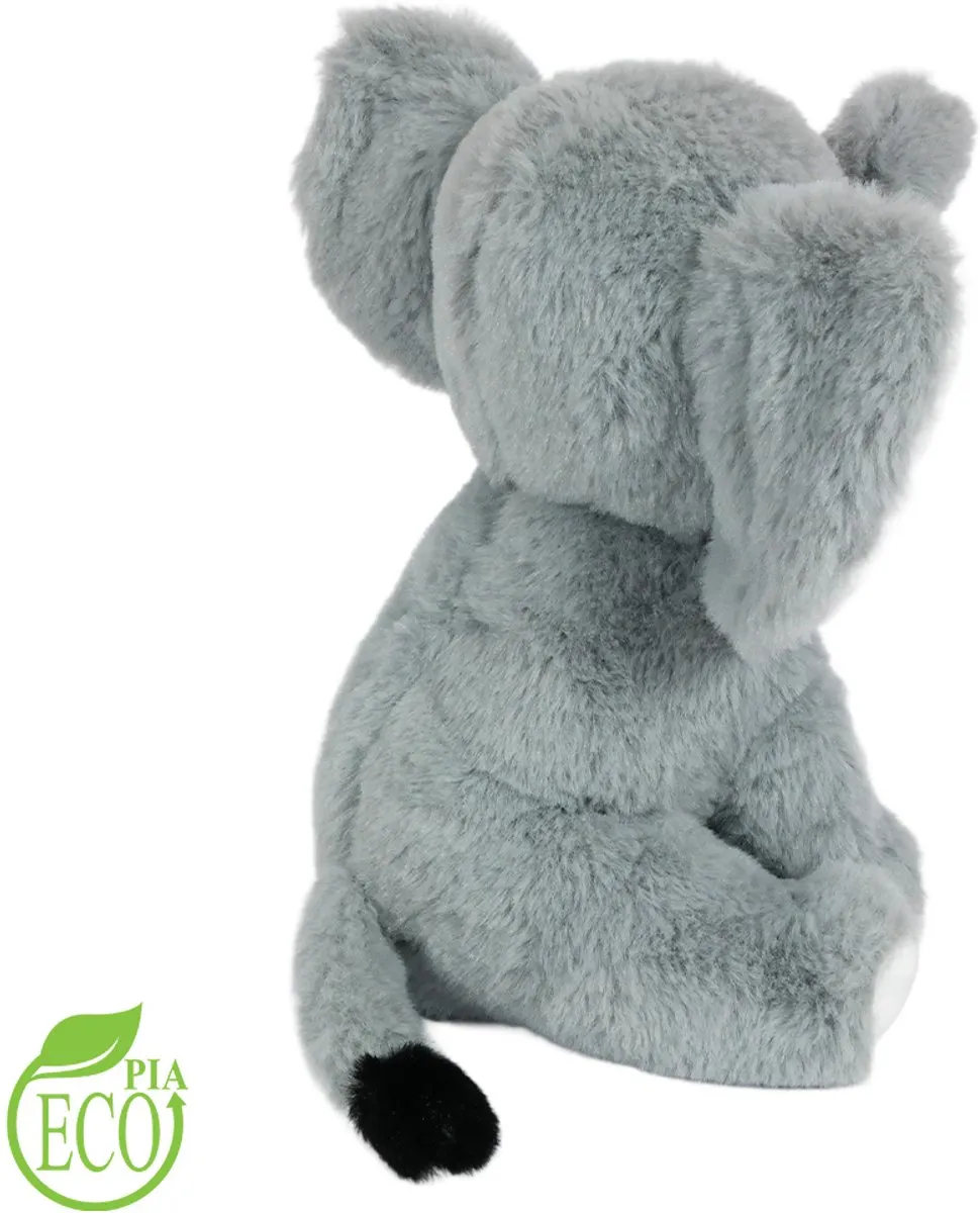 PIA Soft Toys Eco Knuffel Olifant - 21cm - Grijs/Wit