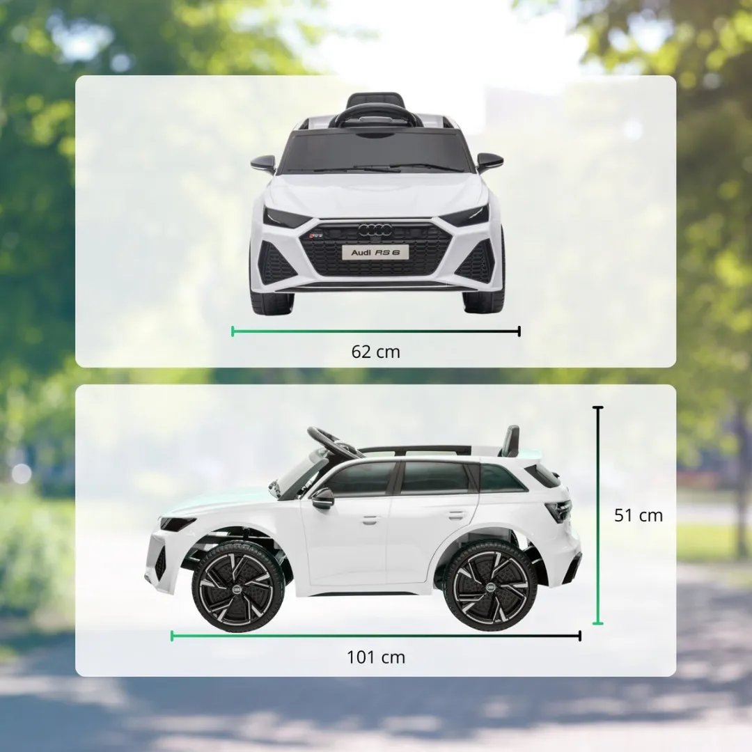 Audi RS6 Elektrische Kinderauto - Wit