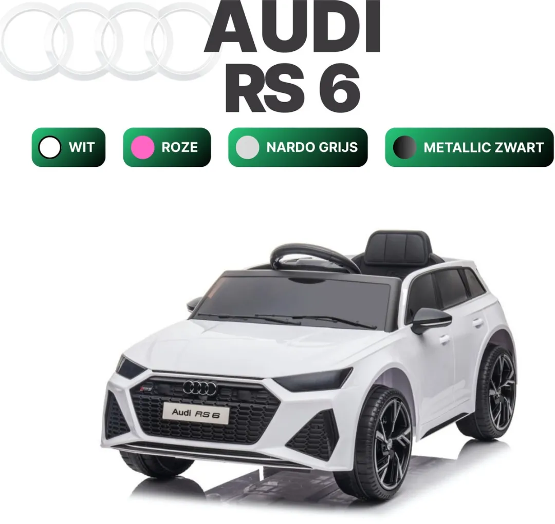 Audi RS6 Elektrische Kinderauto - Wit