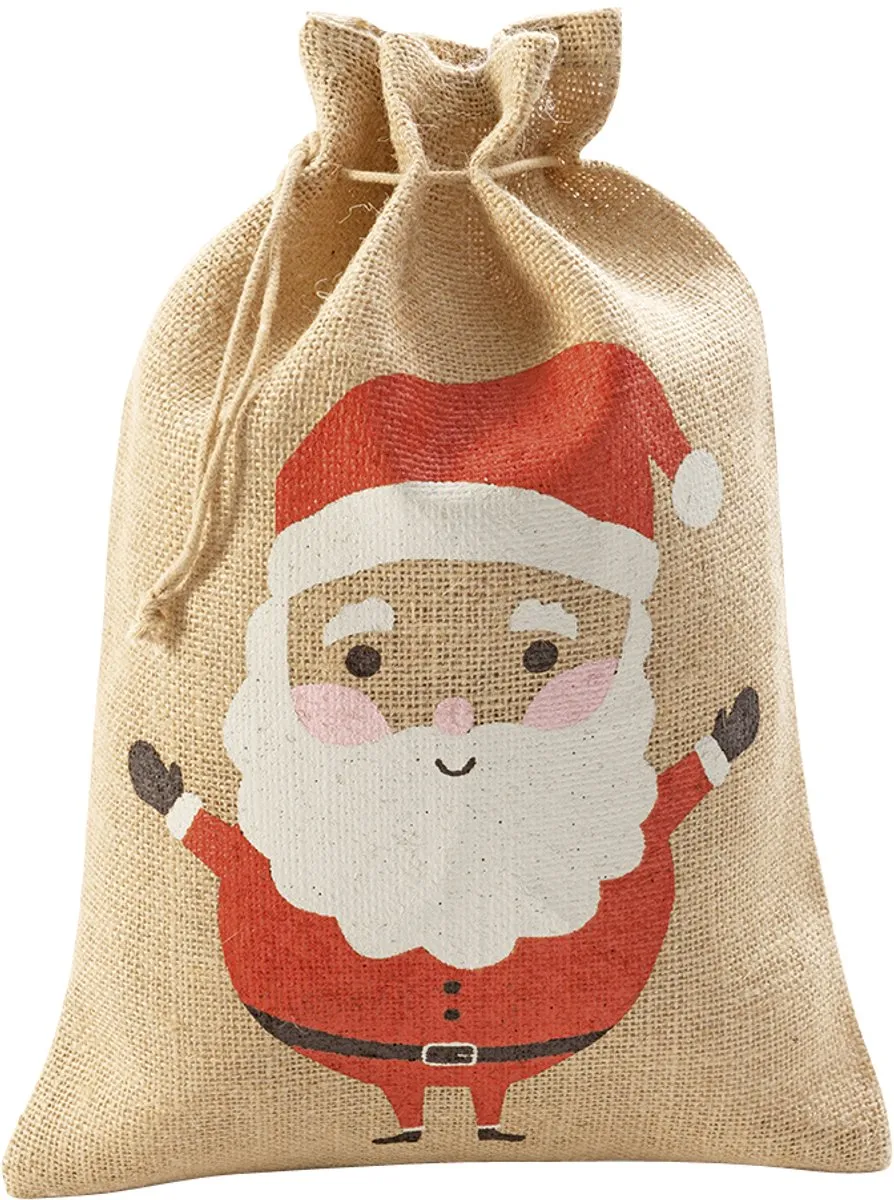 Folia Jutezak Kerstman 170x250mm - Beige/Rood/Wit/Zwart