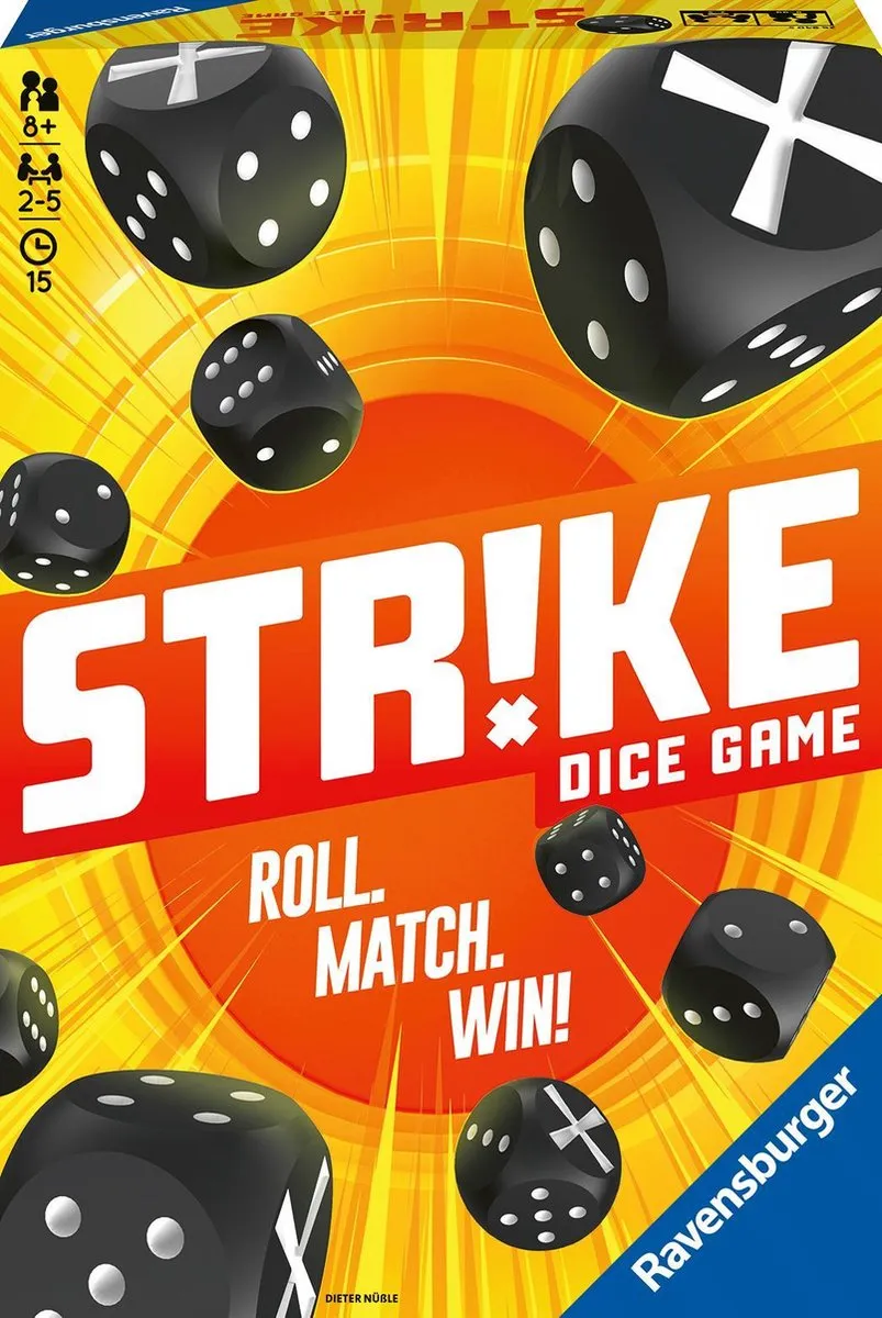 Ravensburger Strike Dobbelsteenspel - 26 Stenen - Multicolor - afbeelding 6 van 6