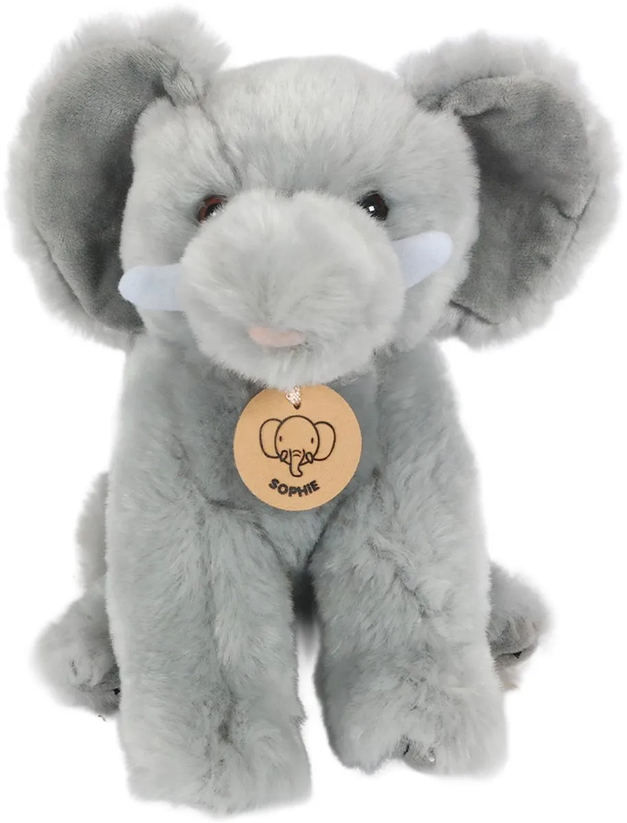 PIA Soft Toys Pluche Olifant Sophie Knuffel - 20cm - Grijs
