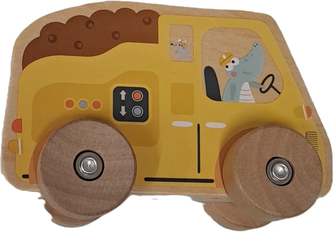 Playing Kids Houten Auto Geel