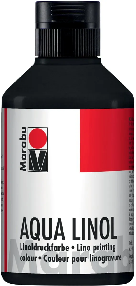 Marabu Aqua-Linoleumdrukverf Zwart 250ml