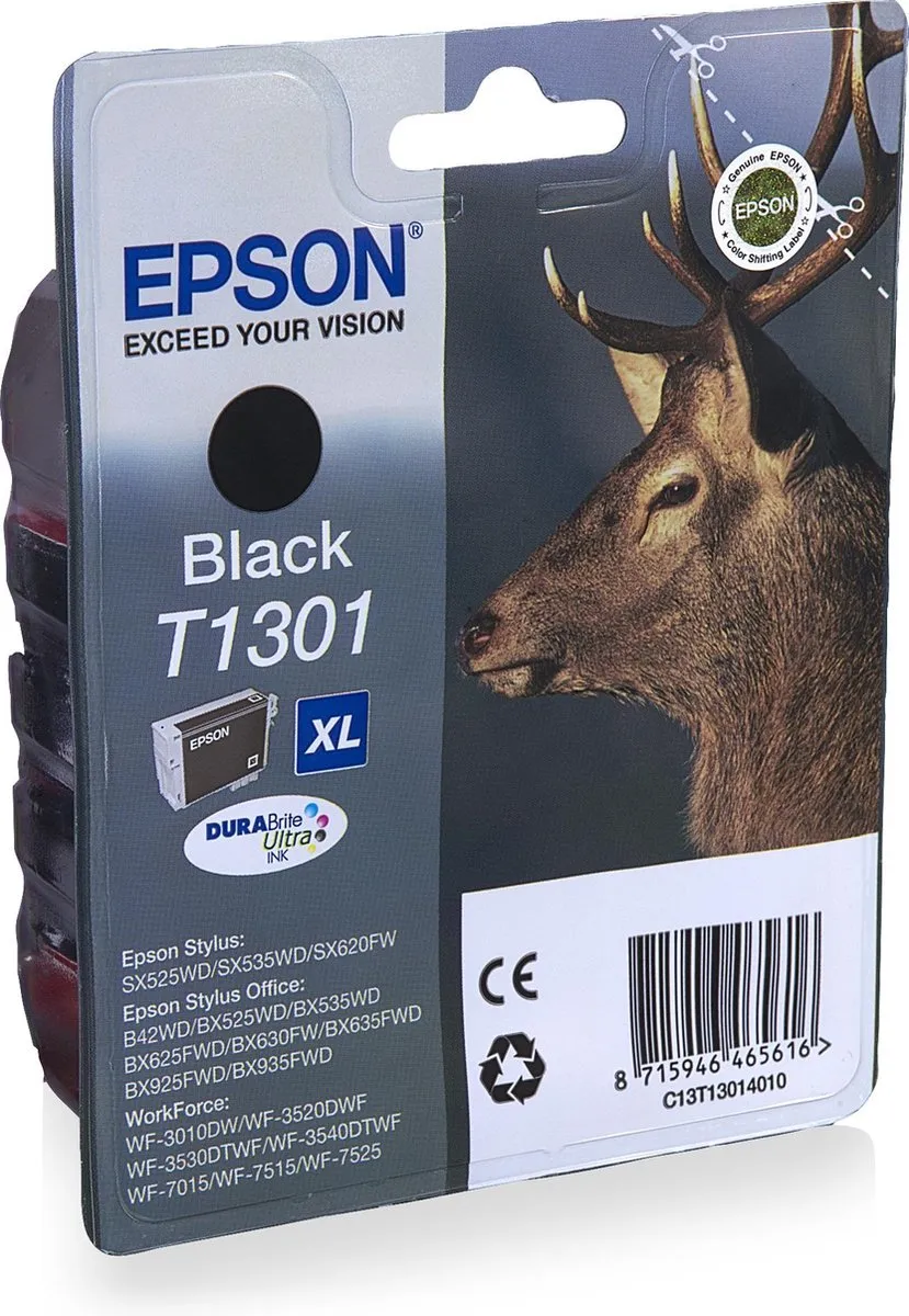 Epson T1301 XL Inktcartridge Zwart
