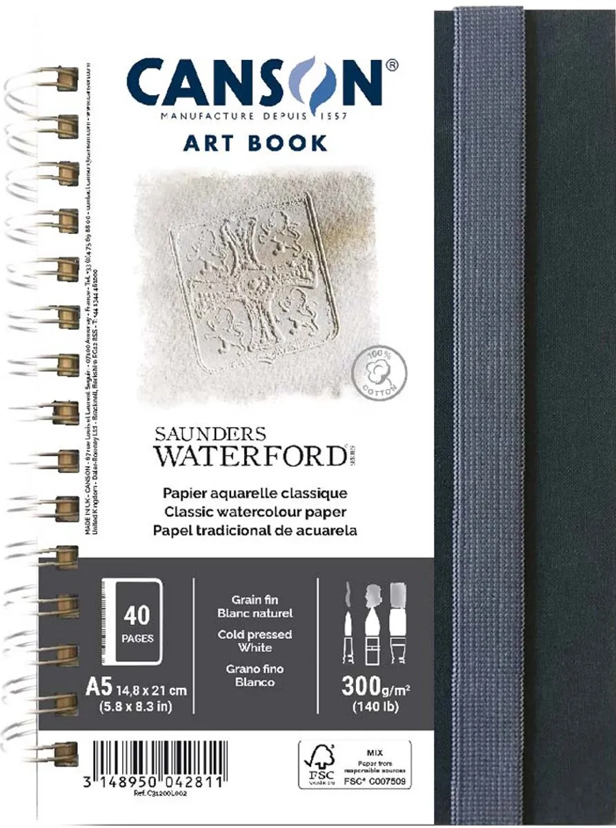 Canson Saunders Waterford A5 Schetsboek - Dwarsformaat