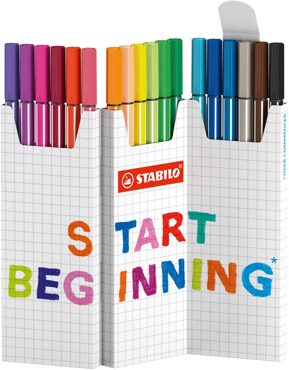 STABILO Pen 68 Premium Viltstift Desk Set - 18 Stuks