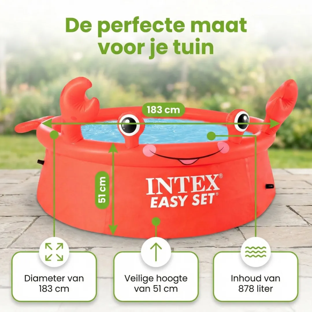 Intex Easy Set Rond Zwembad 183x51cm - 880L - Rood - 7-delig