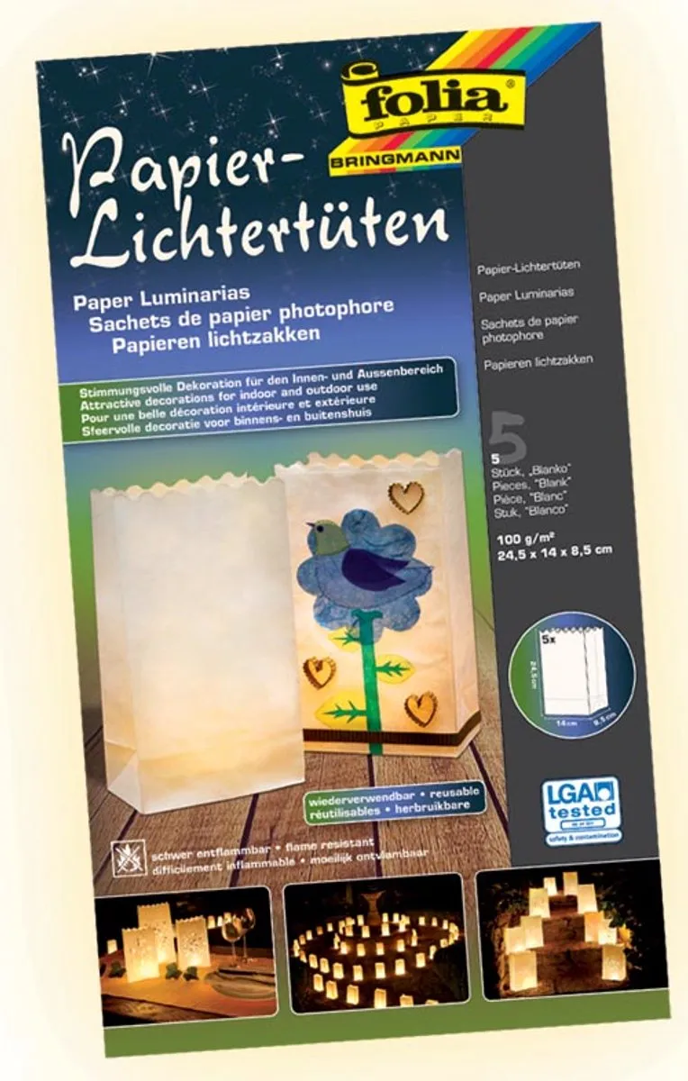 Folia Lichtzak 24,5x14x8,5cm Natuurlijk