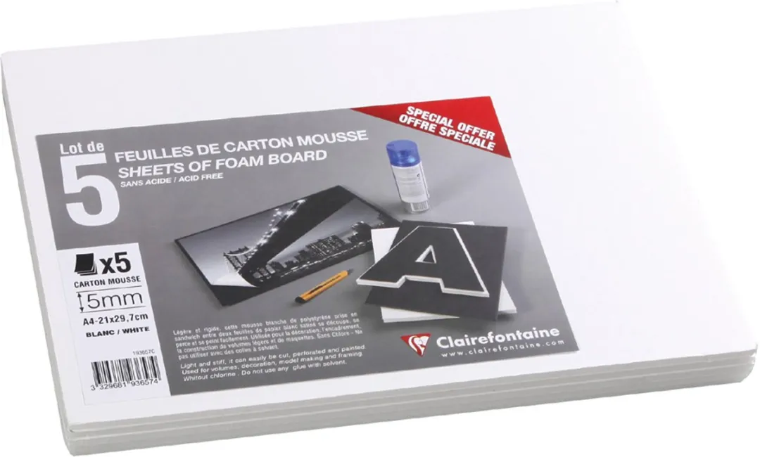 Clairefontaine Schuimkarton A4 3mm - Wit