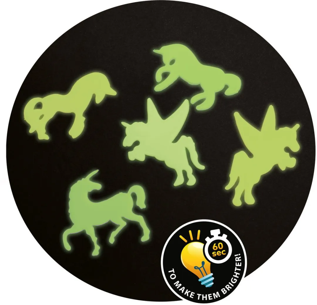 Toi-Toys Glow in the Dark Eenhoorn Stickers - Roze