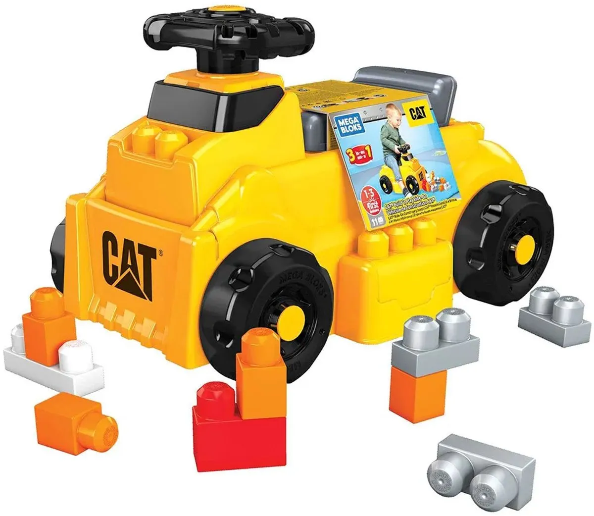 Mega Bloks First Builders Graafmachine HDJ29 - 10 Stukken - Zwart/Geel - afbeelding 6 van 6