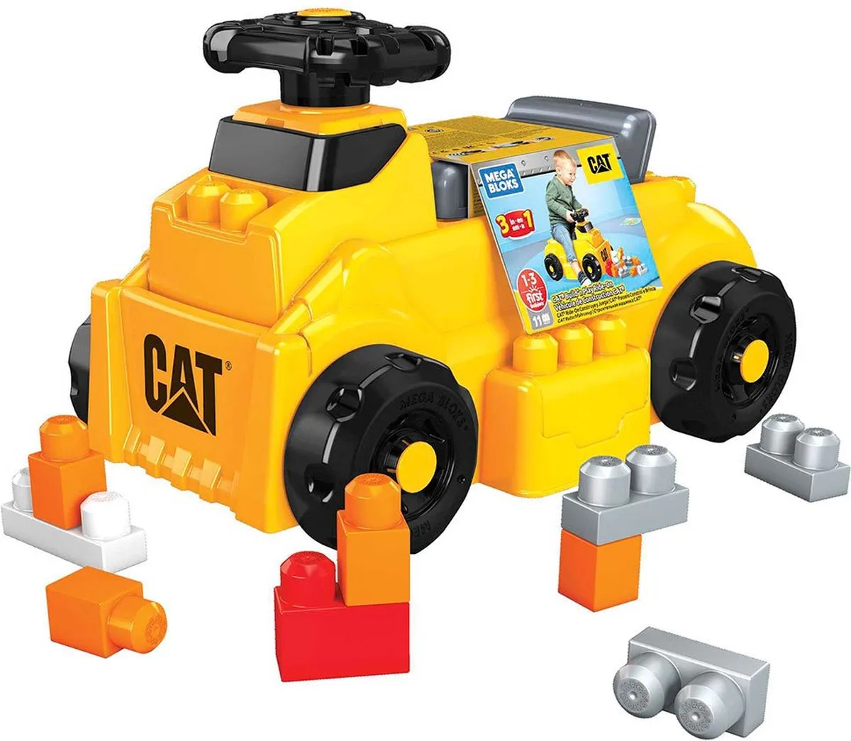 Mega Bloks First Builders Graafmachine HDJ29 - 10 Stukken - Zwart/Geel