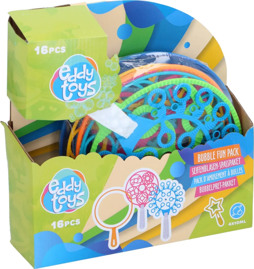 Eddy Toys Bellenblaas Set 16 Stuks - 4x110ml - Verschillende Vormen
