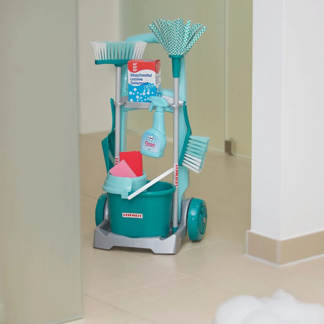 Klein Toys Leifheit Speelgoed Schoonmaaktrolley - Turquoise - afbeelding 6 van 6