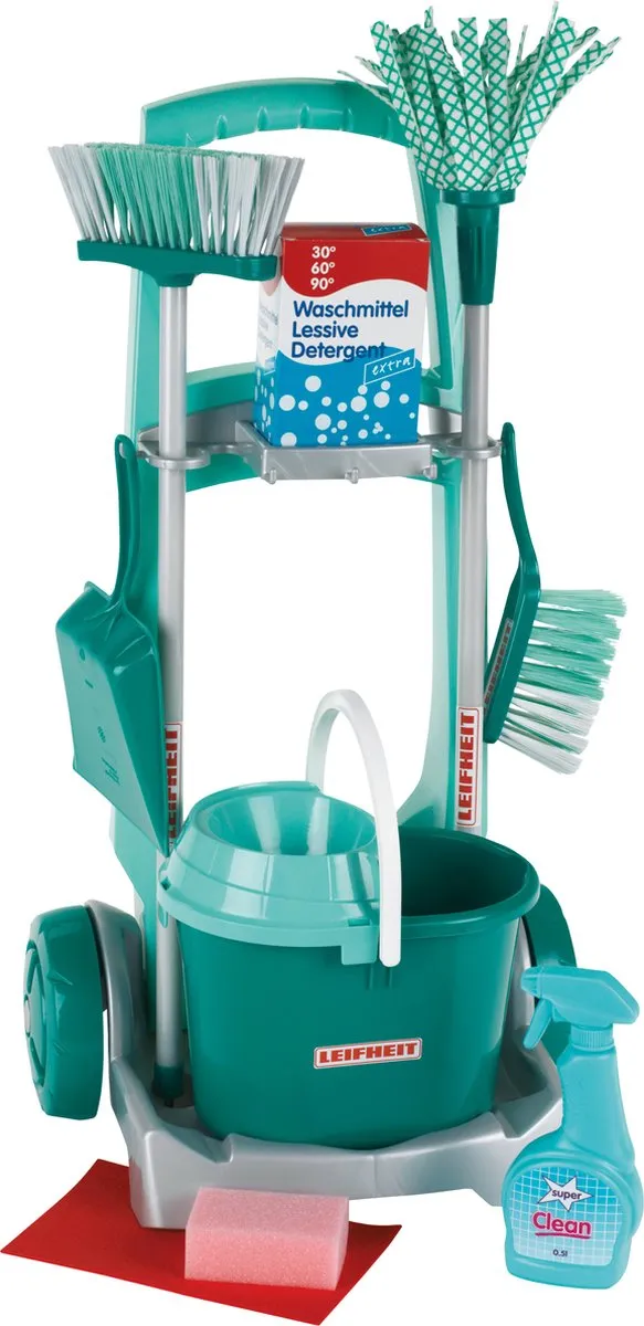 Klein Toys Leifheit Speelgoed Schoonmaaktrolley - Turquoise
