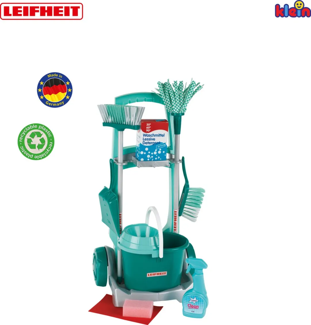 Klein Toys Leifheit Speelgoed Schoonmaaktrolley - Turquoise