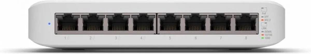 Ubiquiti UniFi USW-LITE-8-POE Switch - 8 Poorten 52W PoE - Wit - afbeelding 6 van 6